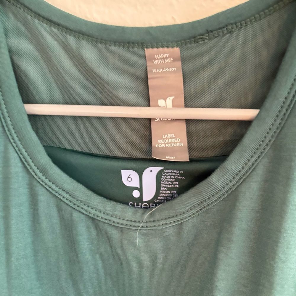 Shebird Built in Bra Dress in Olive Green Size 6 w/ pockets - Picture 2 of 4